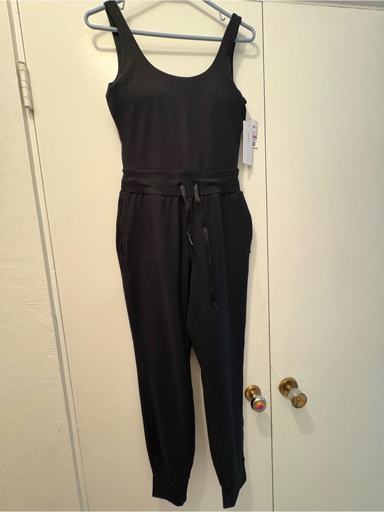 Yogalicious Pants - Yogalicious Black Sleeveless Drawstring Waist Jumpsuit